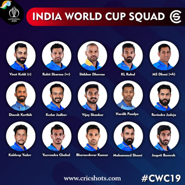 WC 2019: BCCI Announces Final Squad Of India