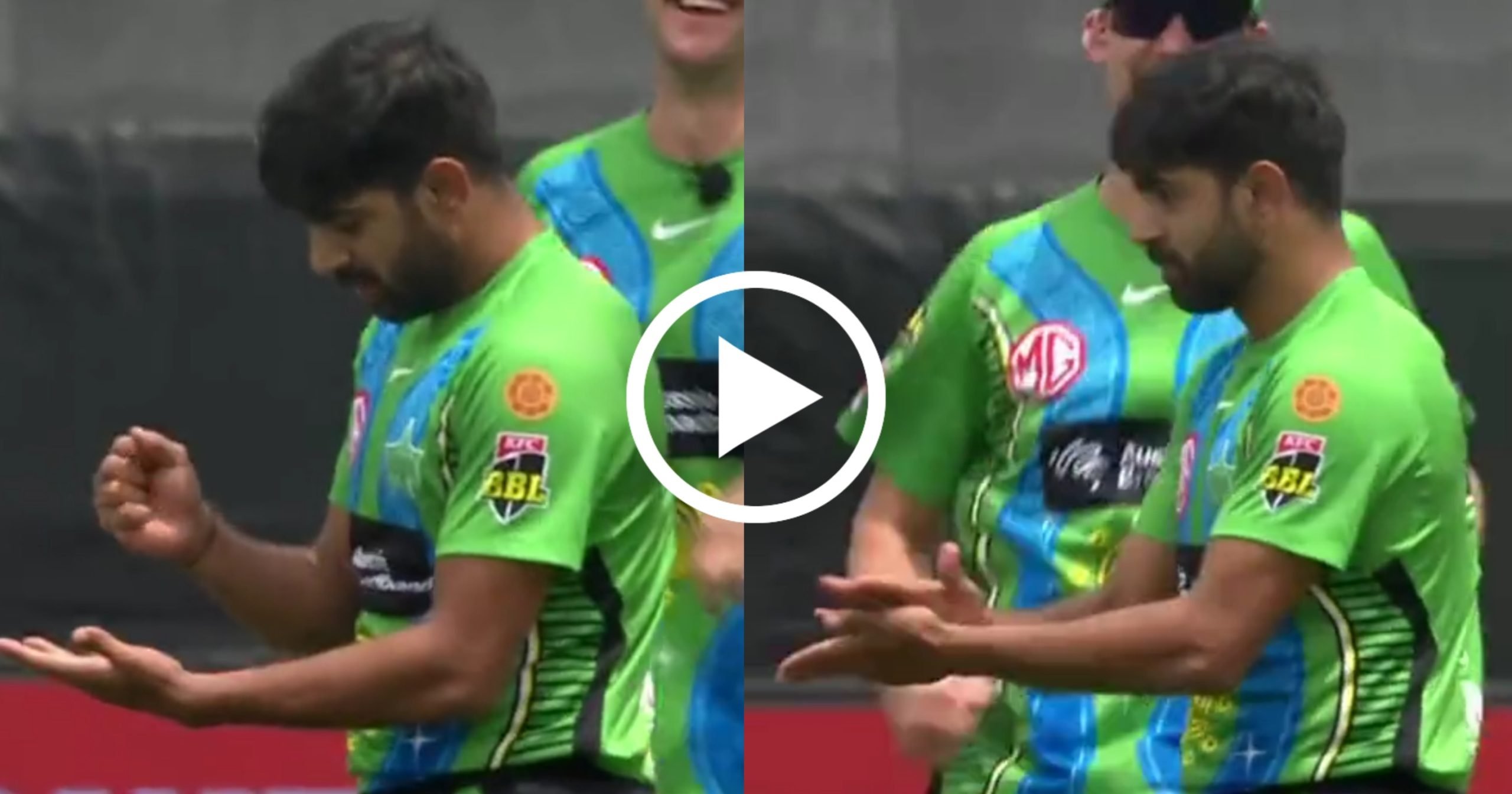 Haris Rauf Did A Safety First Celebration After Taking A Wicket In BBL
