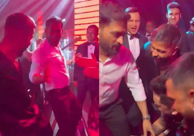 MS Dhoni And Hardik Pandya Dance In A Party With Badshah