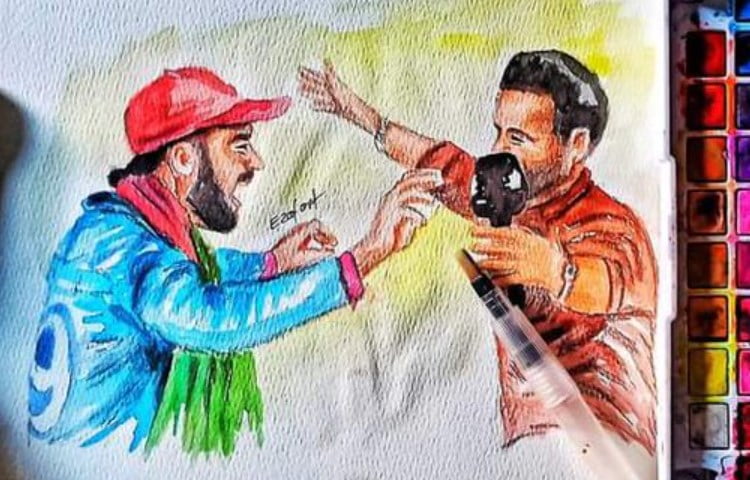 Red Rashid Pathan Irfan Pathan Receives Heartfelt Fan Art from Afghan Fan After Viral ...