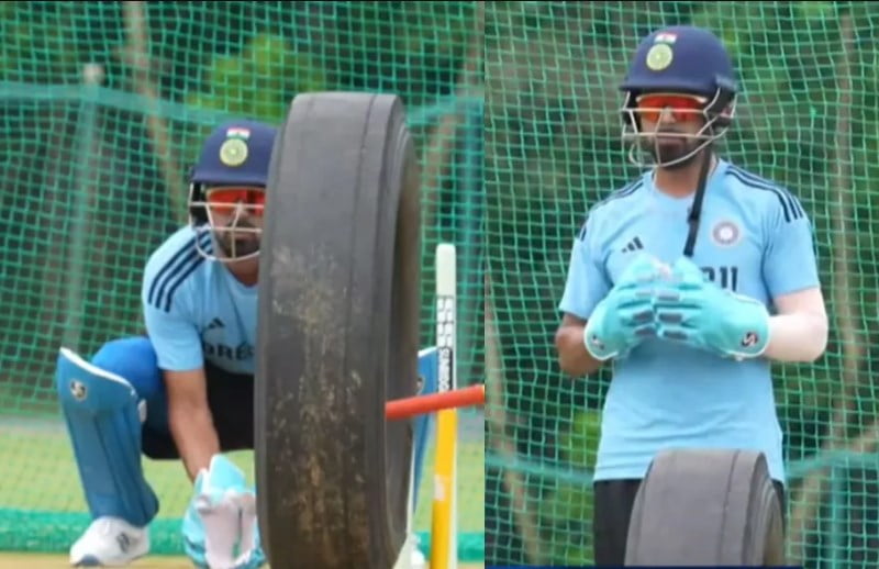 KL Rahul Intensifies WicketKeeping Practice Ahead of ODI World Cup 2023