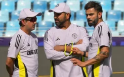 Gautam Gambhir with Rohit Sharma and Virat Kohli