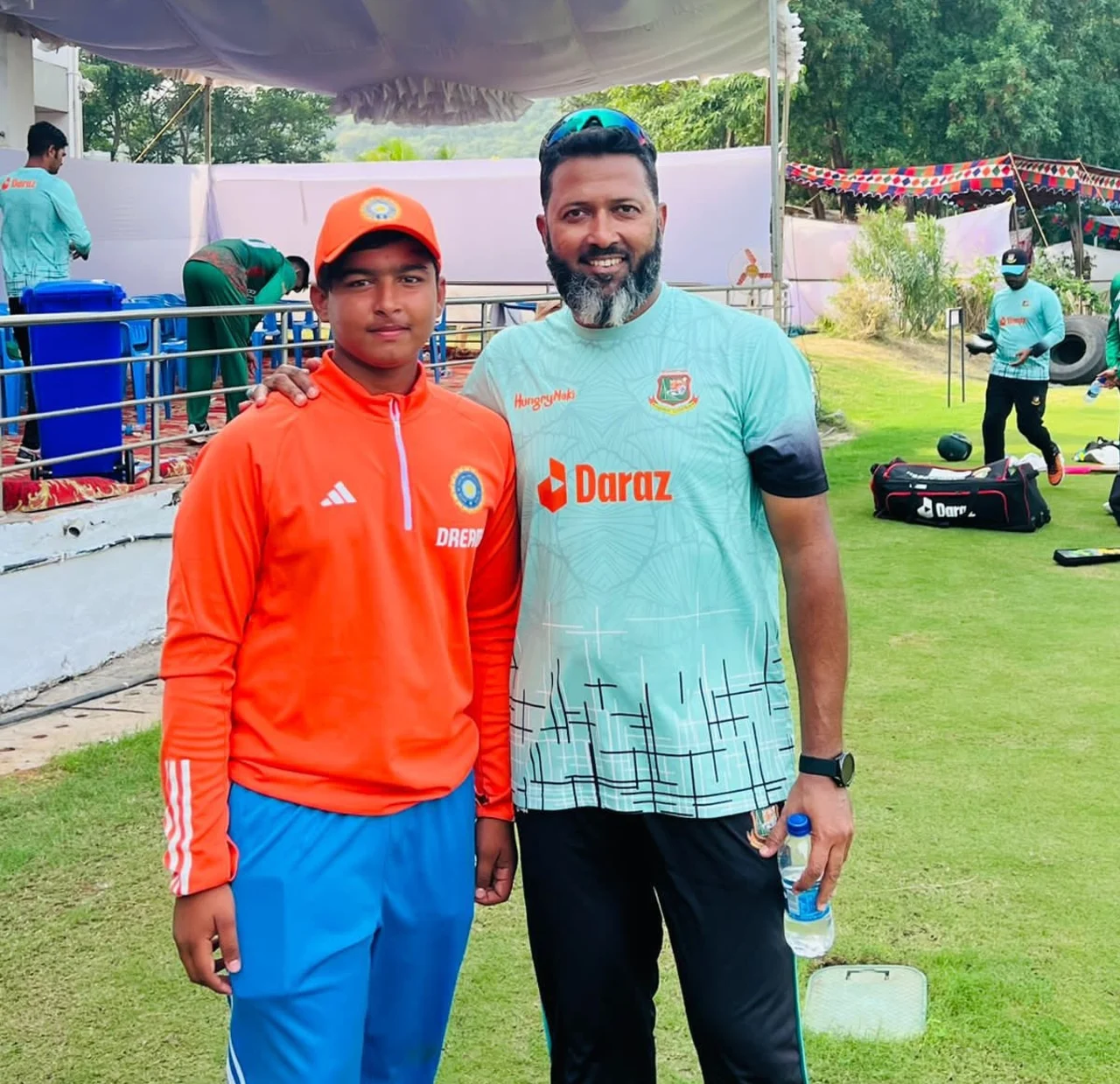 Wasim Jaffer with Vaibhav Sooryavanshi