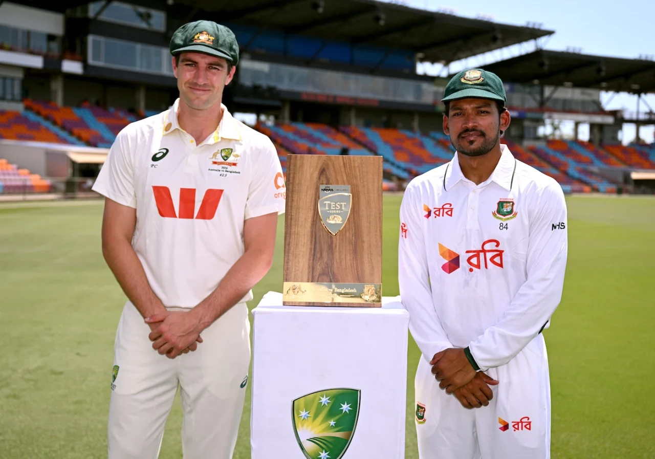 Pat Cummins and Najmul Hossain Shanto