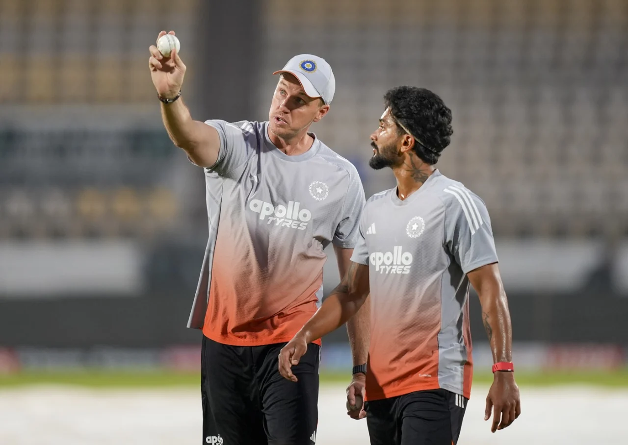 Morne Morkel with Nitish Kumar Reddy