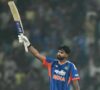 shreyas iyer scores his maiden T20I ton on Lucknow